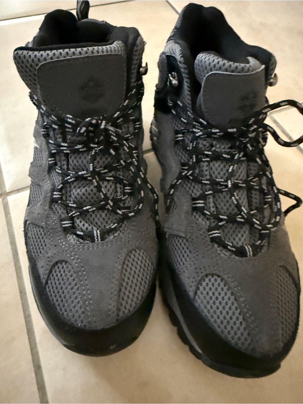 Men's Gray Hiking Sneakers - Breathable Mesh Trail Shoes-Waterproof